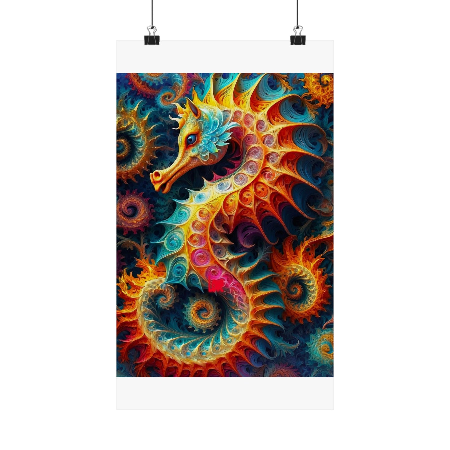 Ethereal Seahorse Reverie Matte Vertical Posters