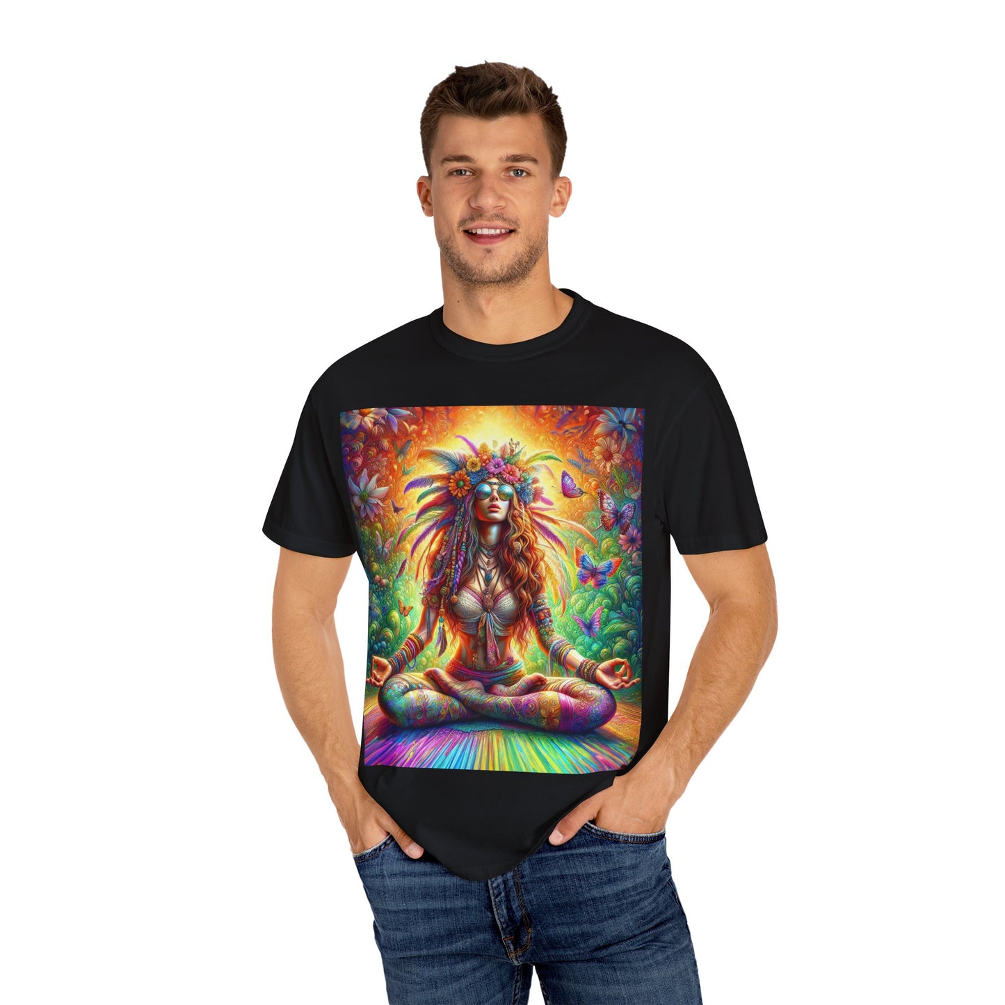 Mystical Meditation: A Journey Within Unisex Garment-Dyed T-shirt