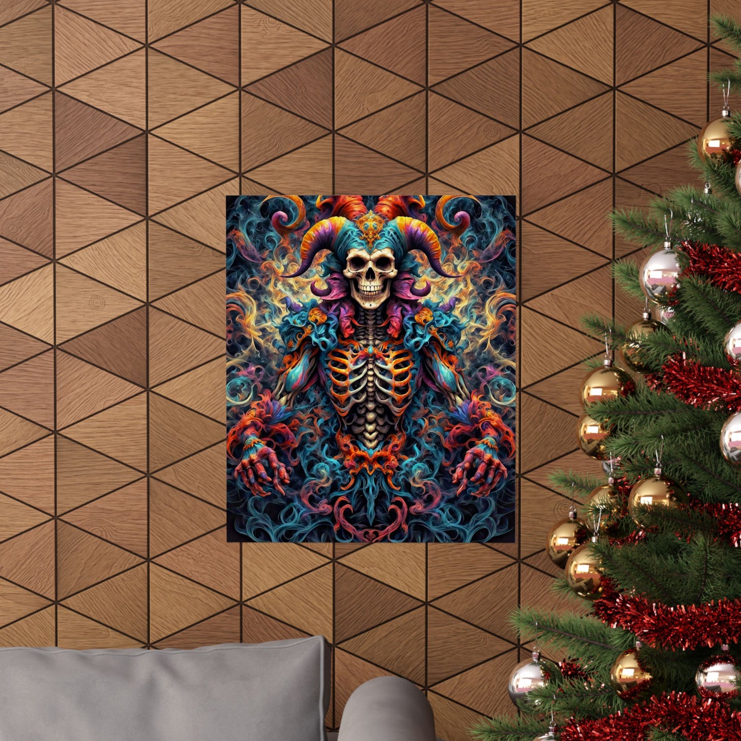 Veil of Shadows: Dark Jester's Mandala Matte Vertical Posters