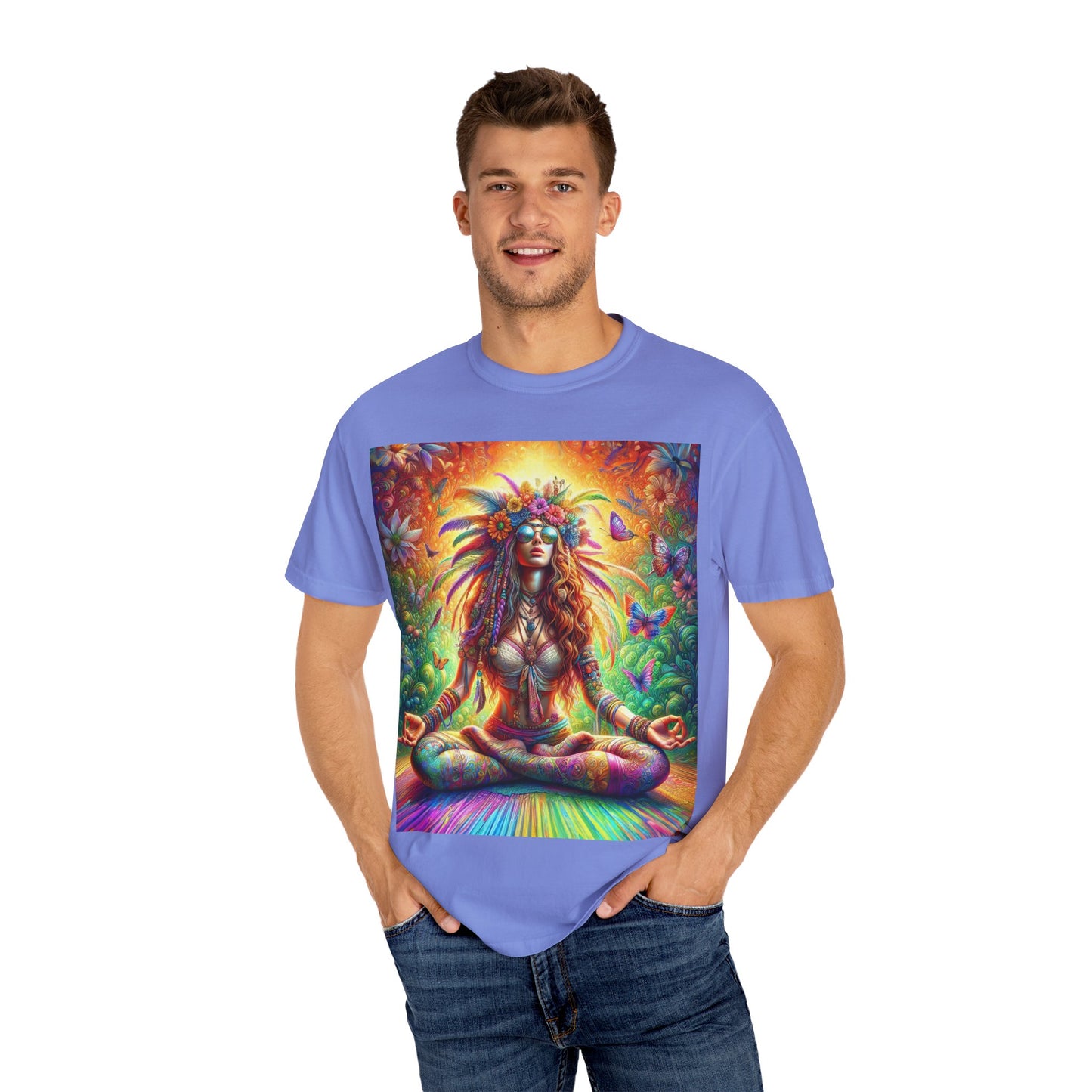 Mystical Meditation: A Journey Within Unisex Garment-Dyed T-shirt