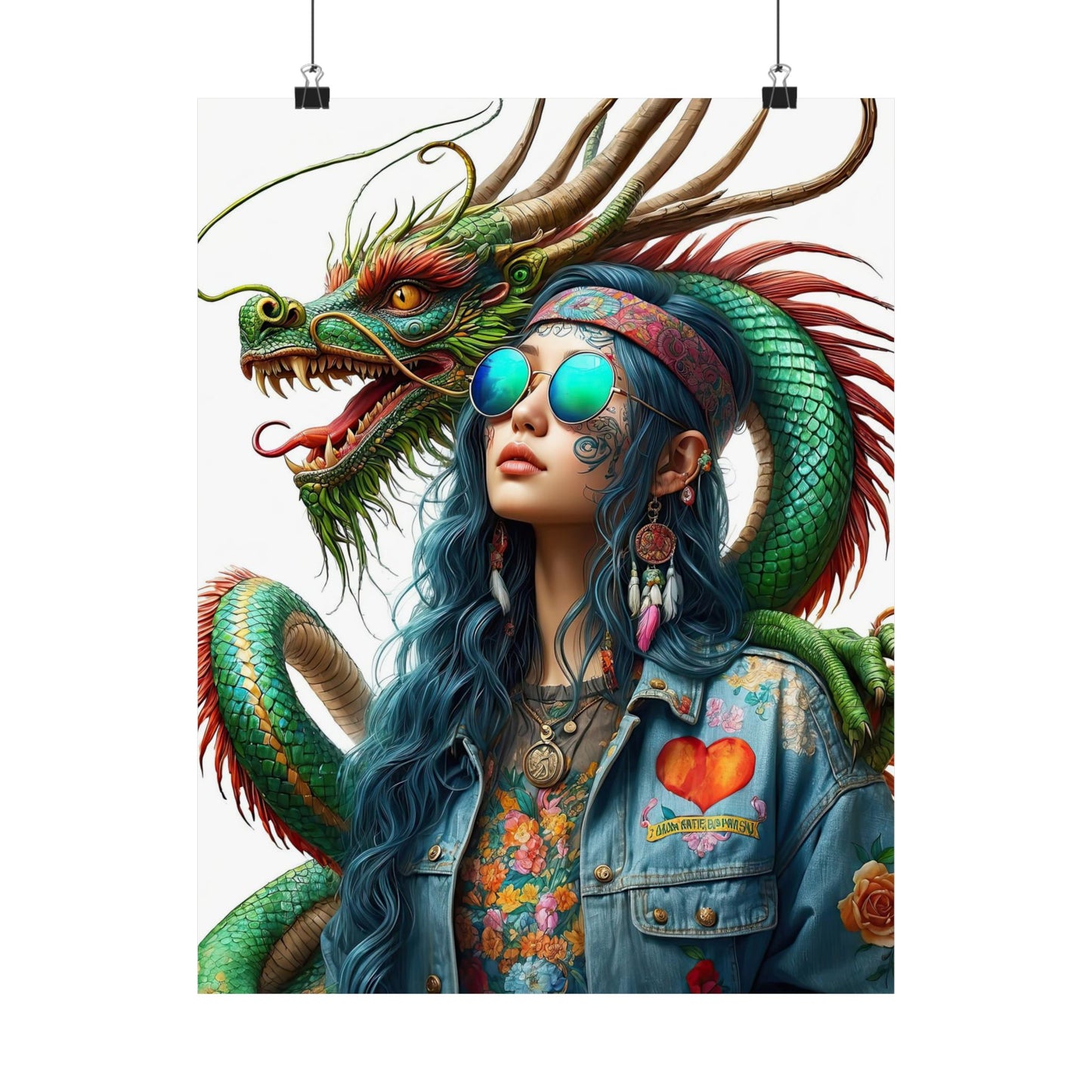 Dragon & Hippie Harmony Matte Vertical Posters