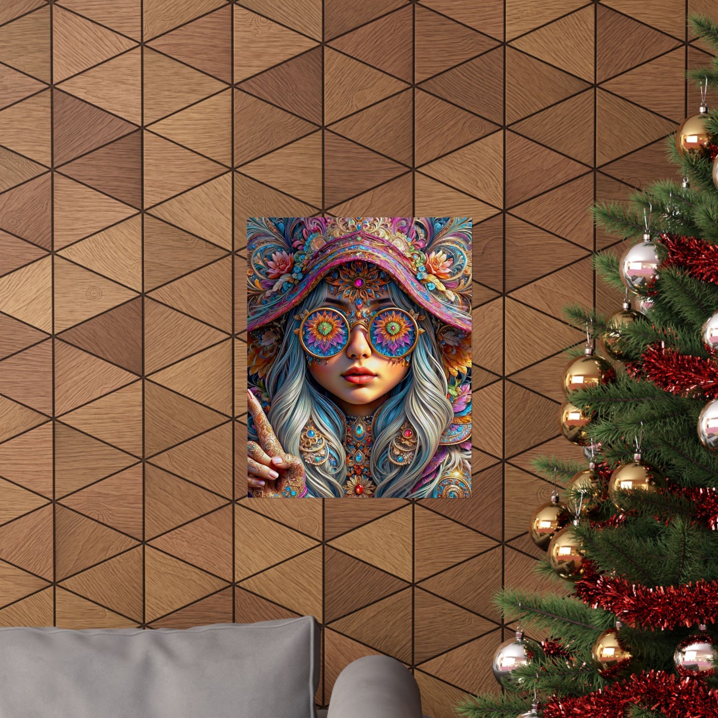 Enchanting Elegance: The Gnome Princess in Mandala Majesty Matte Vertical Posters