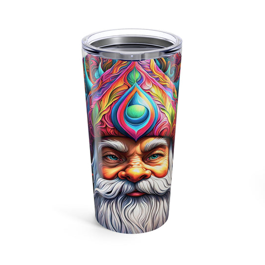 Whimsical Wonders: Gnome, Dragon, and the Fractal Portal Tumbler 20oz