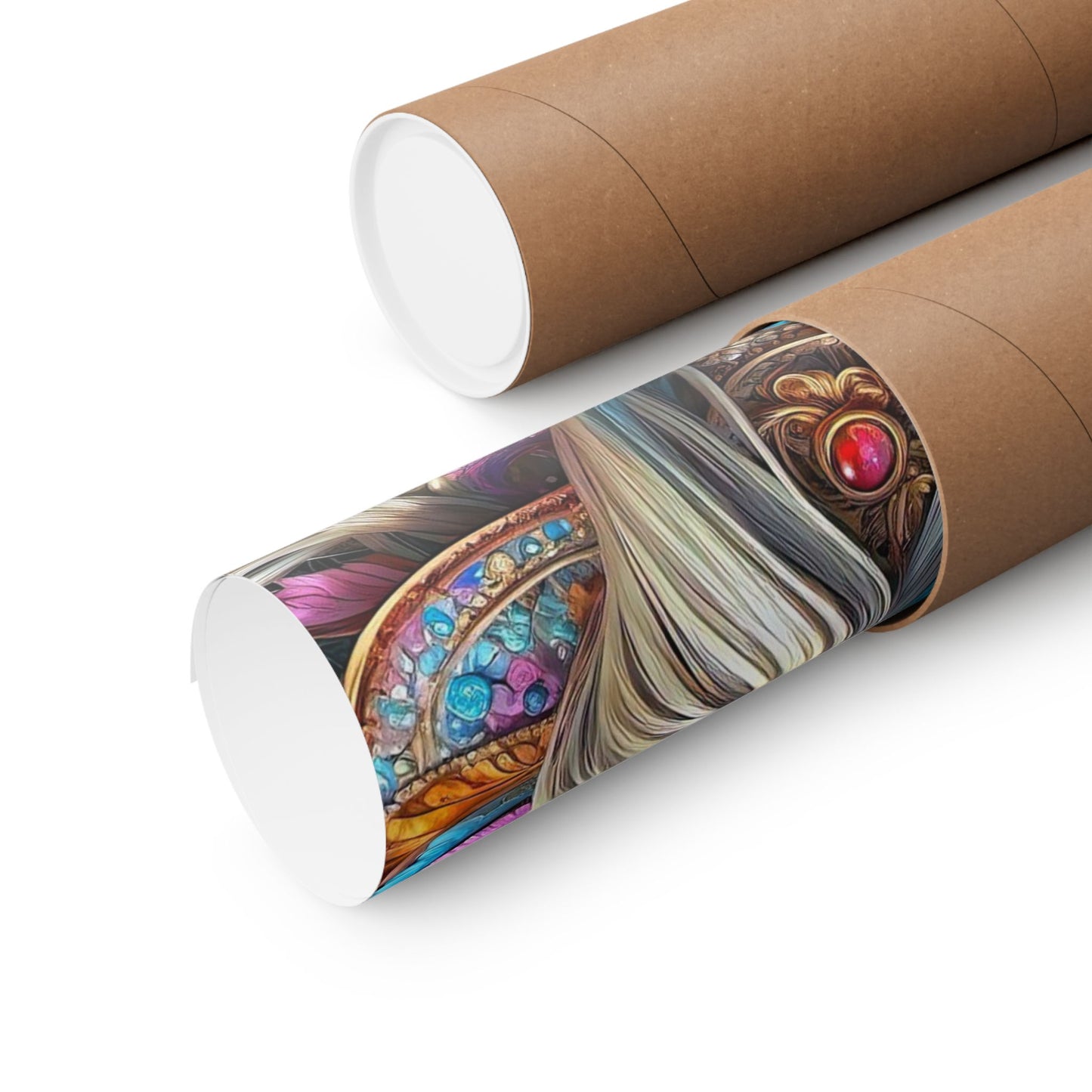 Enchanting Elegance: The Gnome Princess in Mandala Majesty Matte Vertical Posters