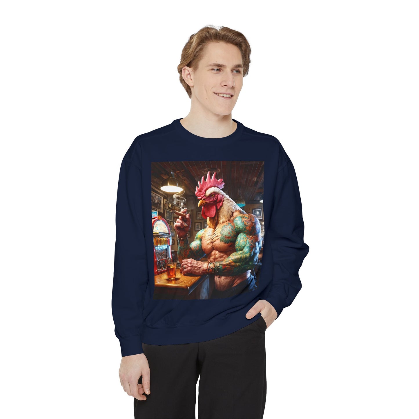 Ink & Feathers: The Ballad of Rocky Rooster Unisex Garment-Dyed Sweatshirt