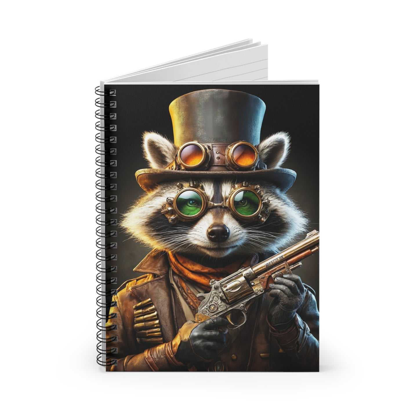 Steam Raccoon Spiral Notebook - Ruled Line