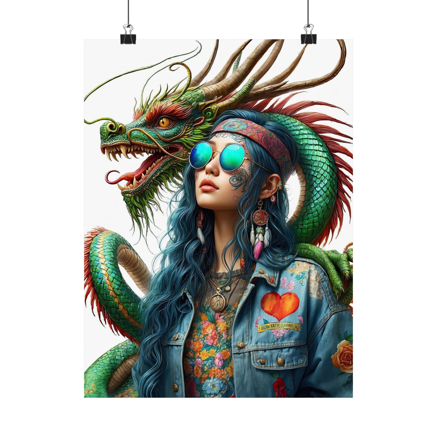 Dragon & Hippie Harmony Matte Vertical Posters