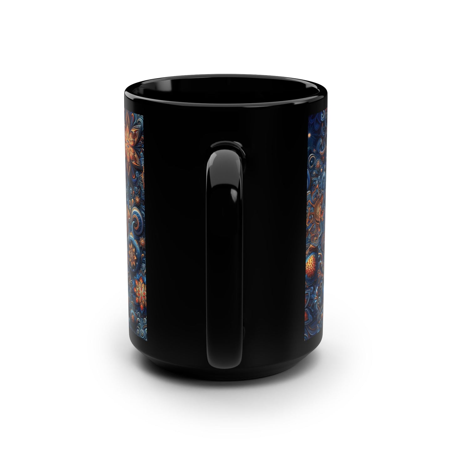 Zephyr Twizzletoe in the Fractal Galaxy Black Mug, 15oz