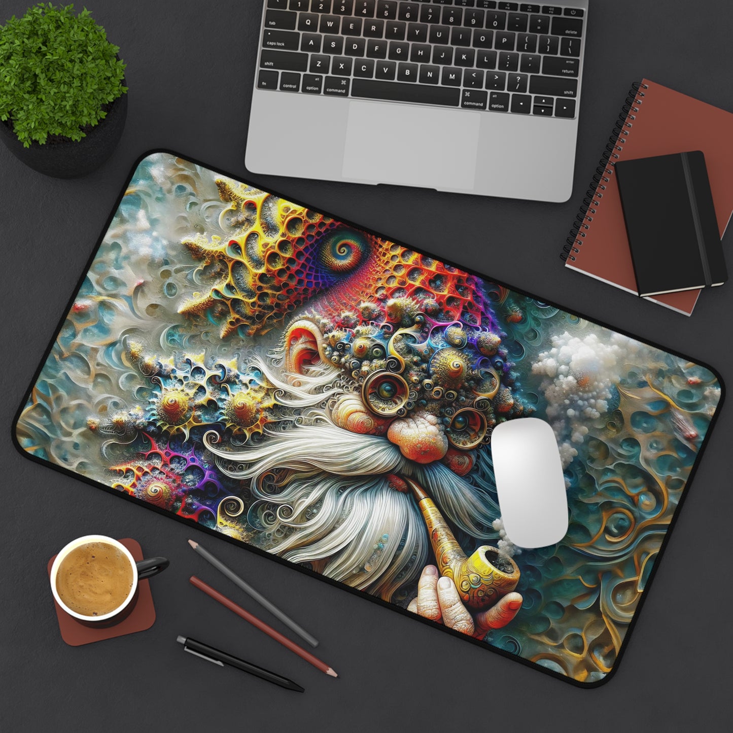 Eldon the Fractal-Kissed Gnome Desk Mat