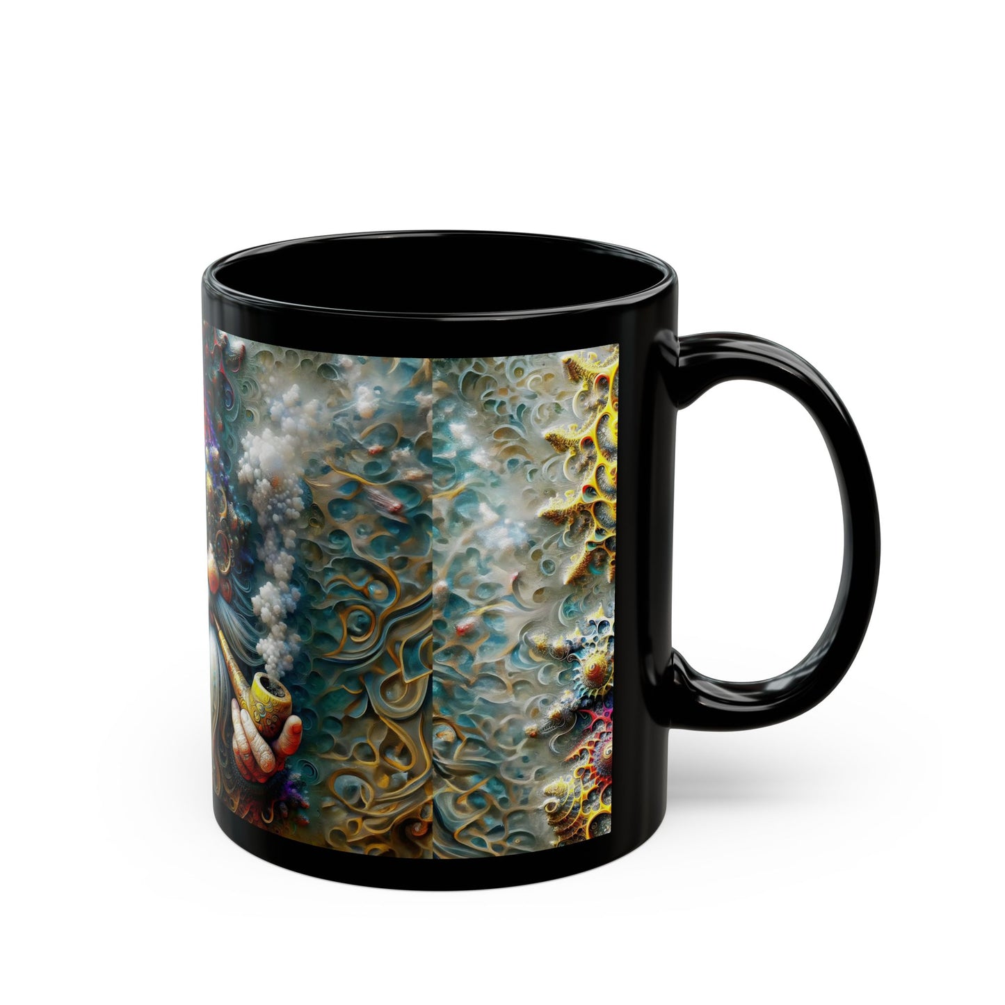 Whispers of the Sylvan Cosmos Eldon, the Fractal-Kissed Gnome 11oz Black Mug