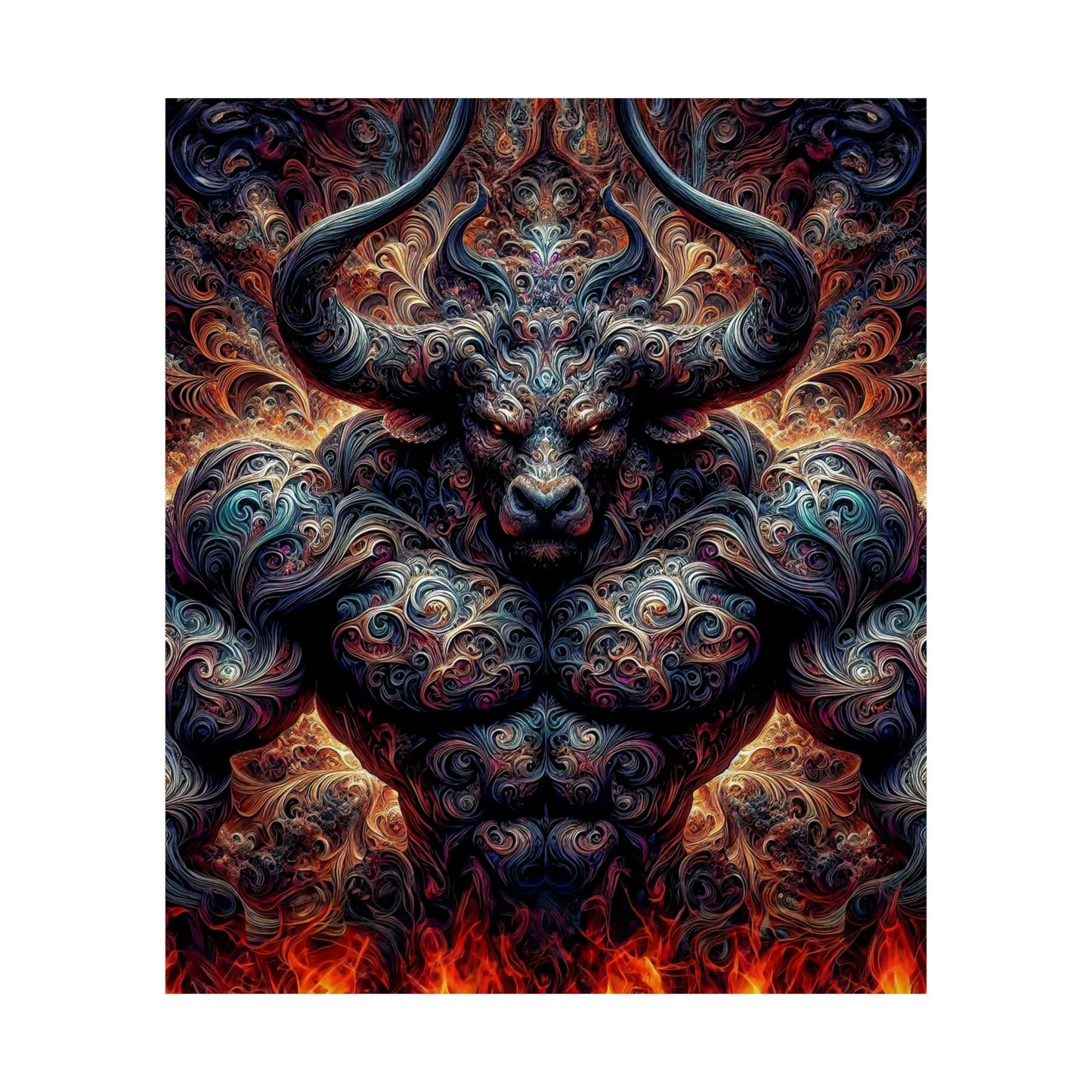 Pyrothrax's Ascension: A Majestic Fantasy Art Matte Vertical Posters