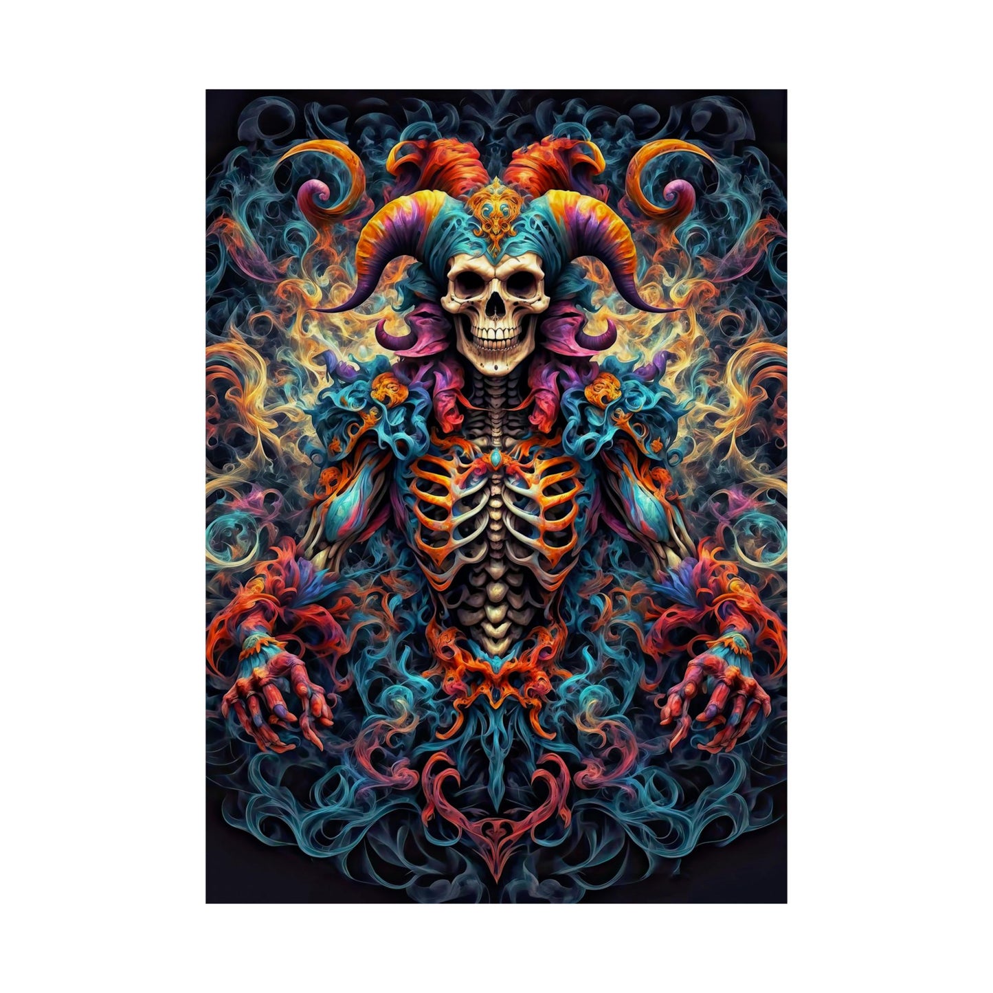 Veil of Shadows: Dark Jester's Mandala Matte Vertical Posters