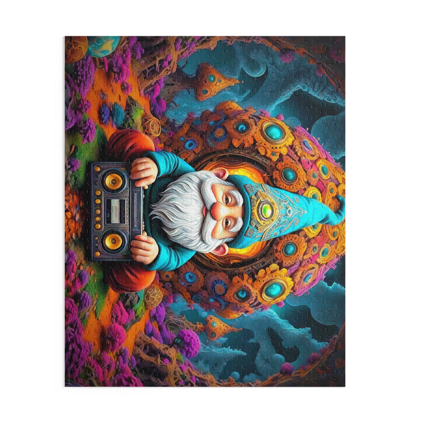 Harmony in Fractalia: The Gnome's Melodic Retreat Puzzle (120, 252, 500-Piece)