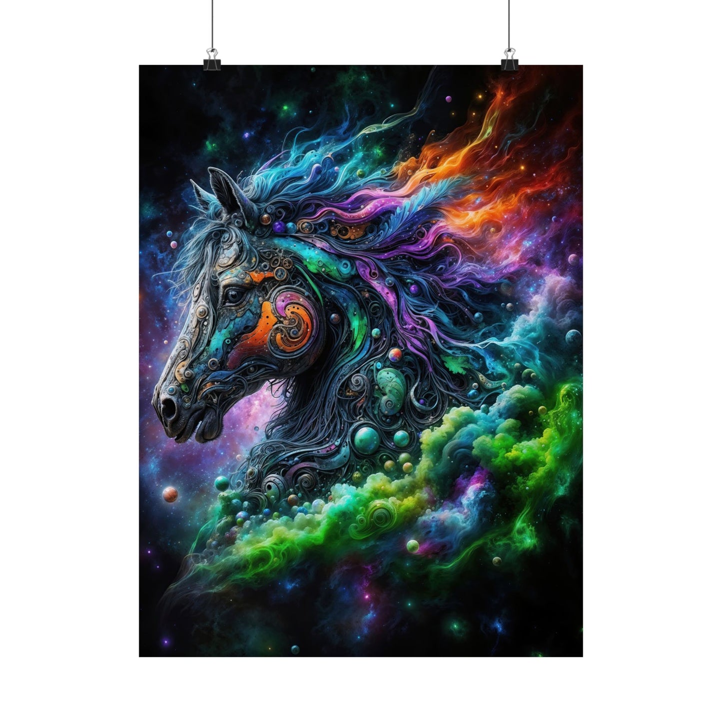 The Celestial Stallion Matte Vertical Posters