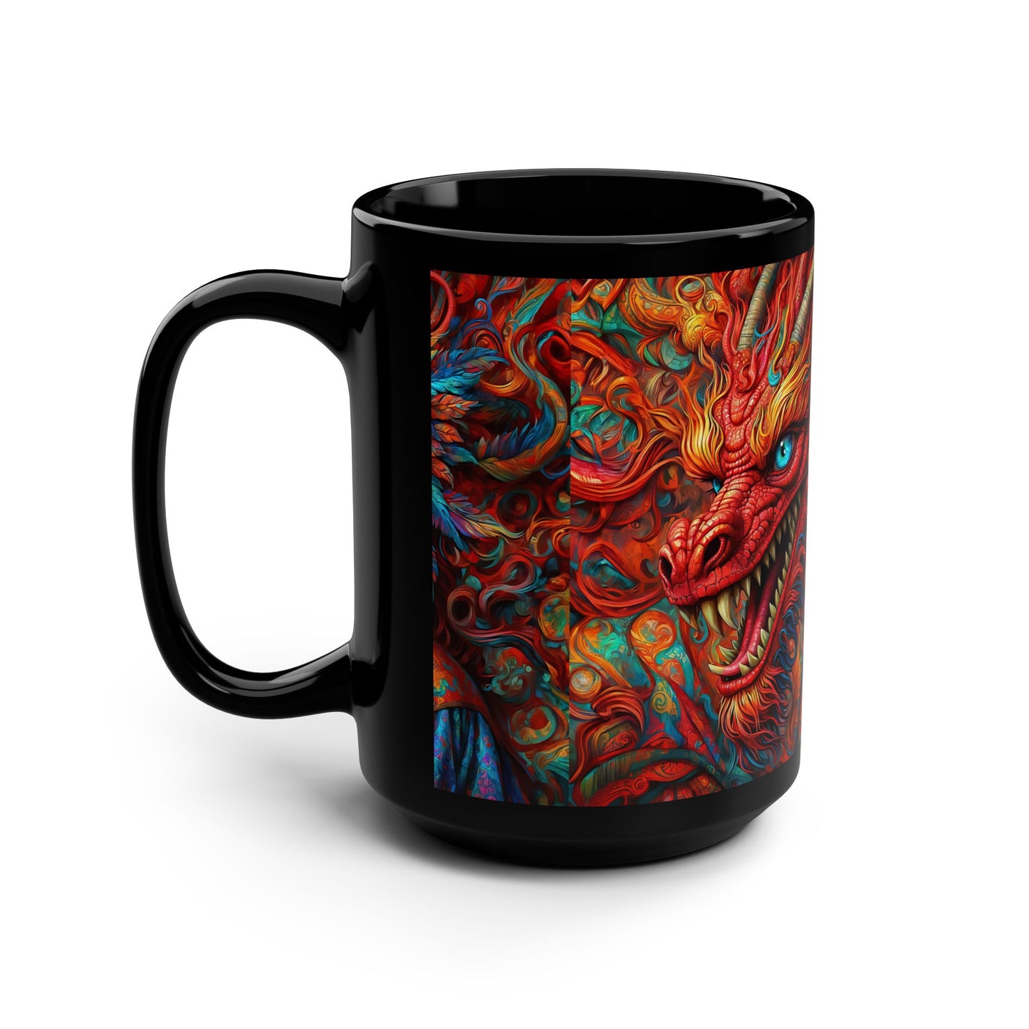 Eternal Enchantment: Dragon's Brew Black Mug, 15oz