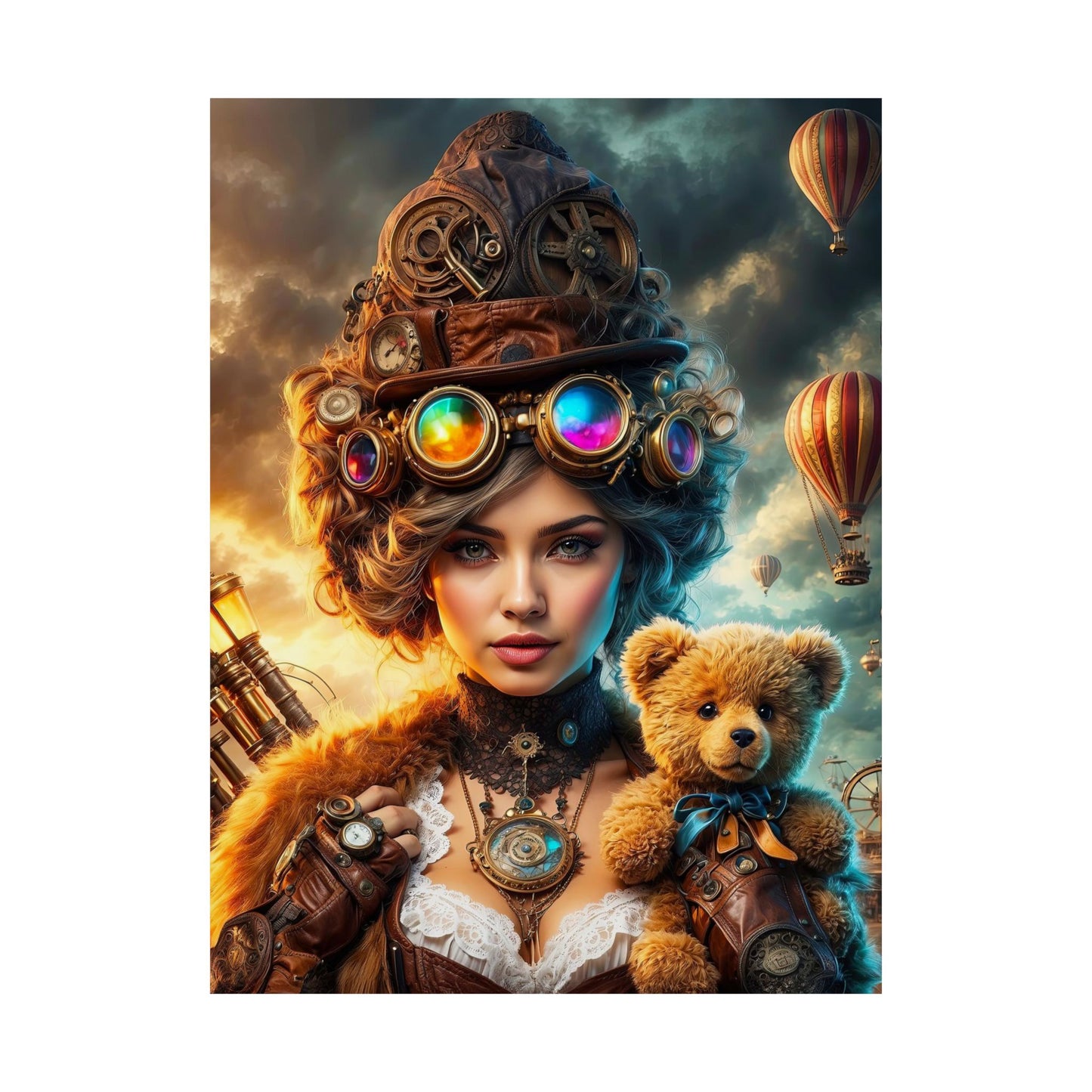 Steampunk Reverie: A Carnival of Dreams Matte Vertical Posters