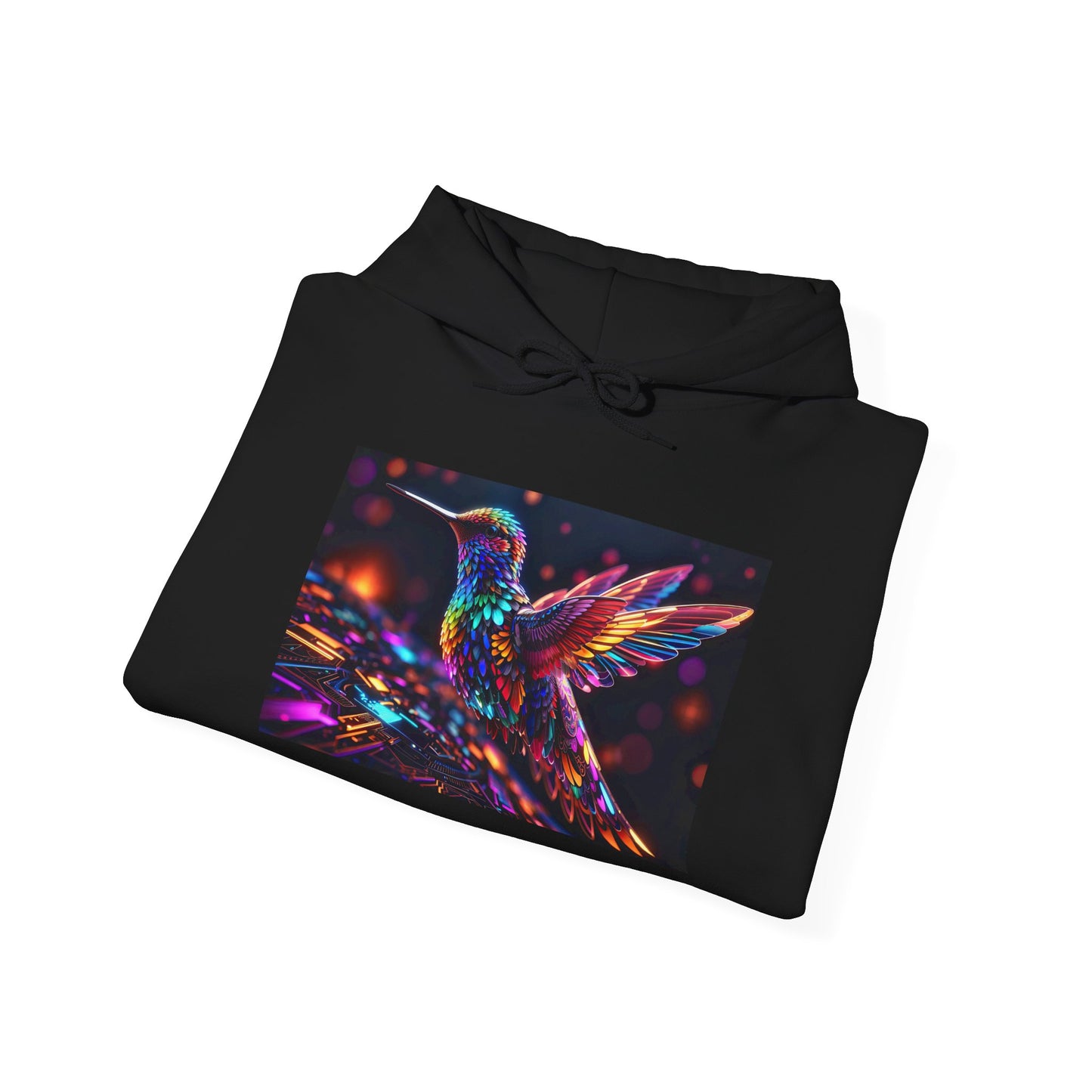 Hummingbird Elegance and Digital Beats Unisex Heavy Blend™ Hooded Sweatshirt