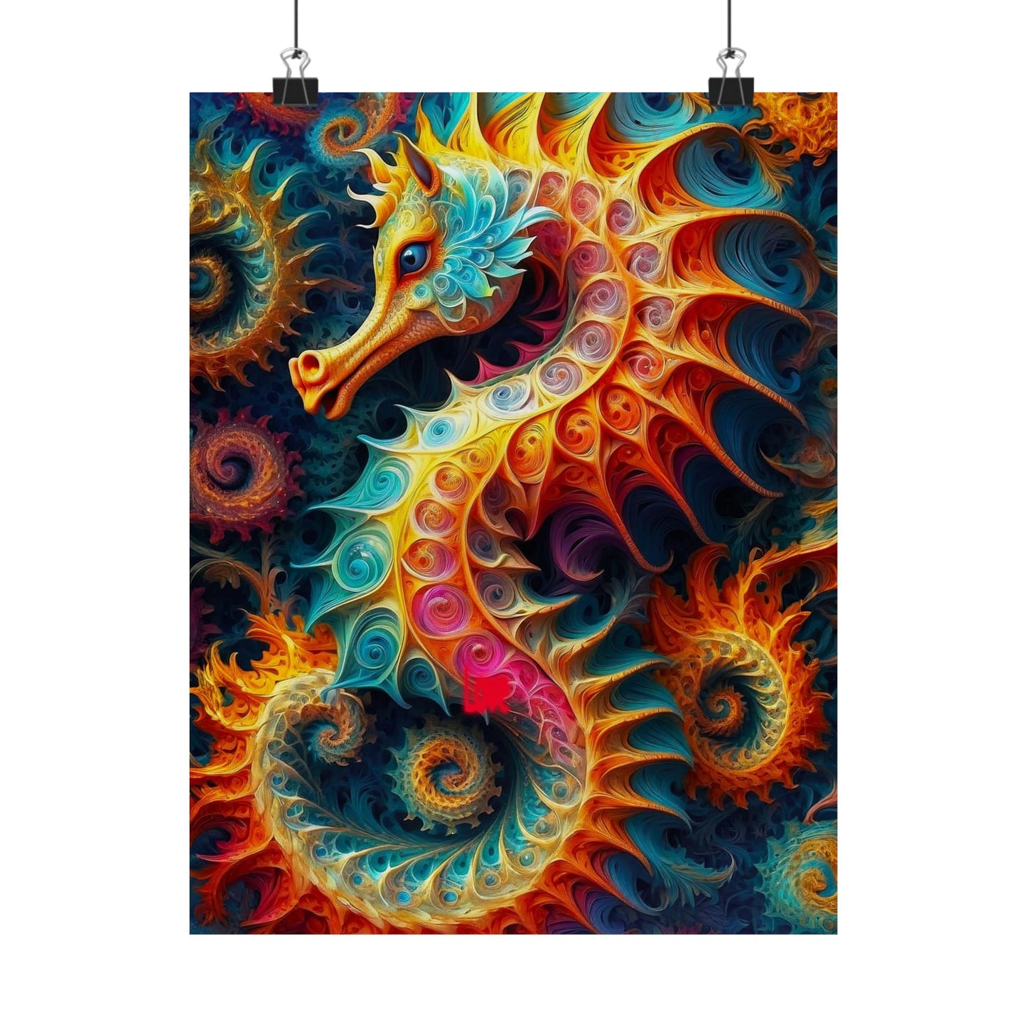 Ethereal Seahorse Reverie Matte Vertical Posters