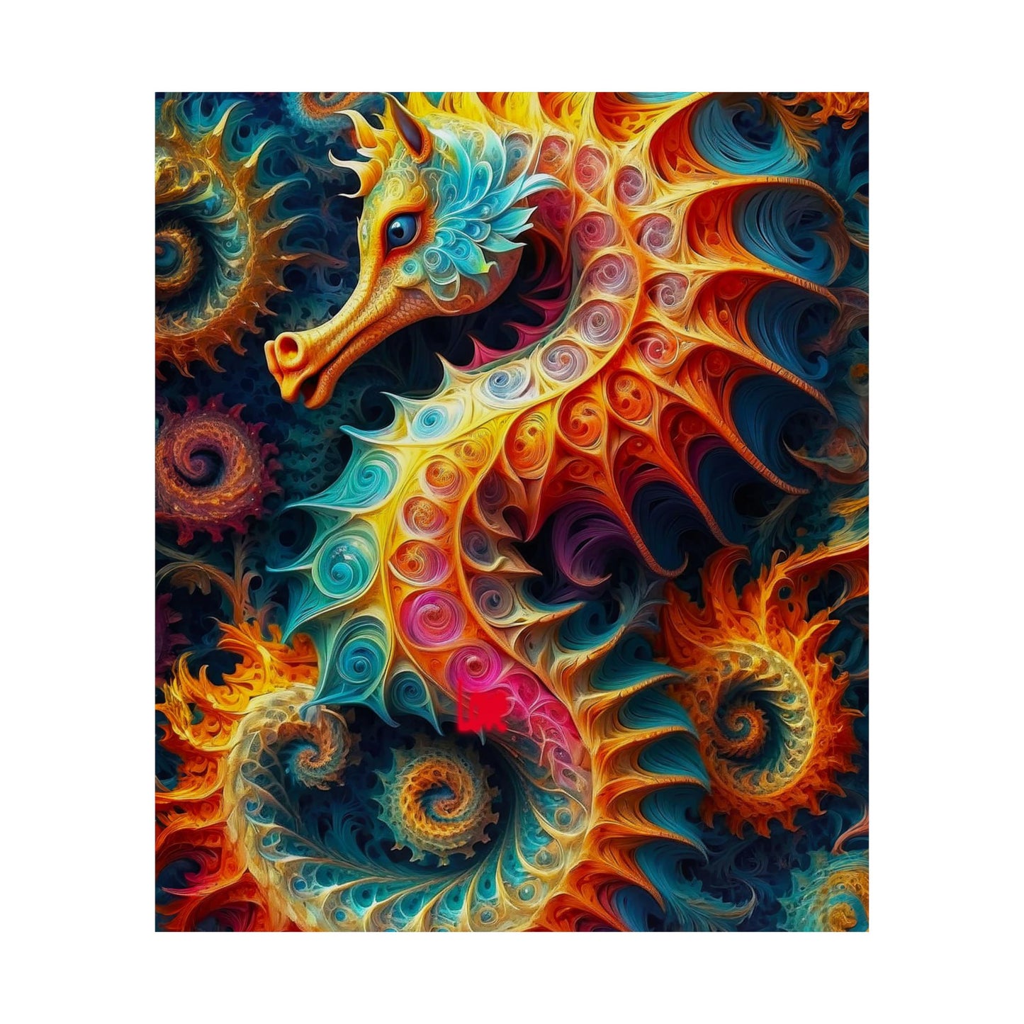 Ethereal Seahorse Reverie Matte Vertical Posters