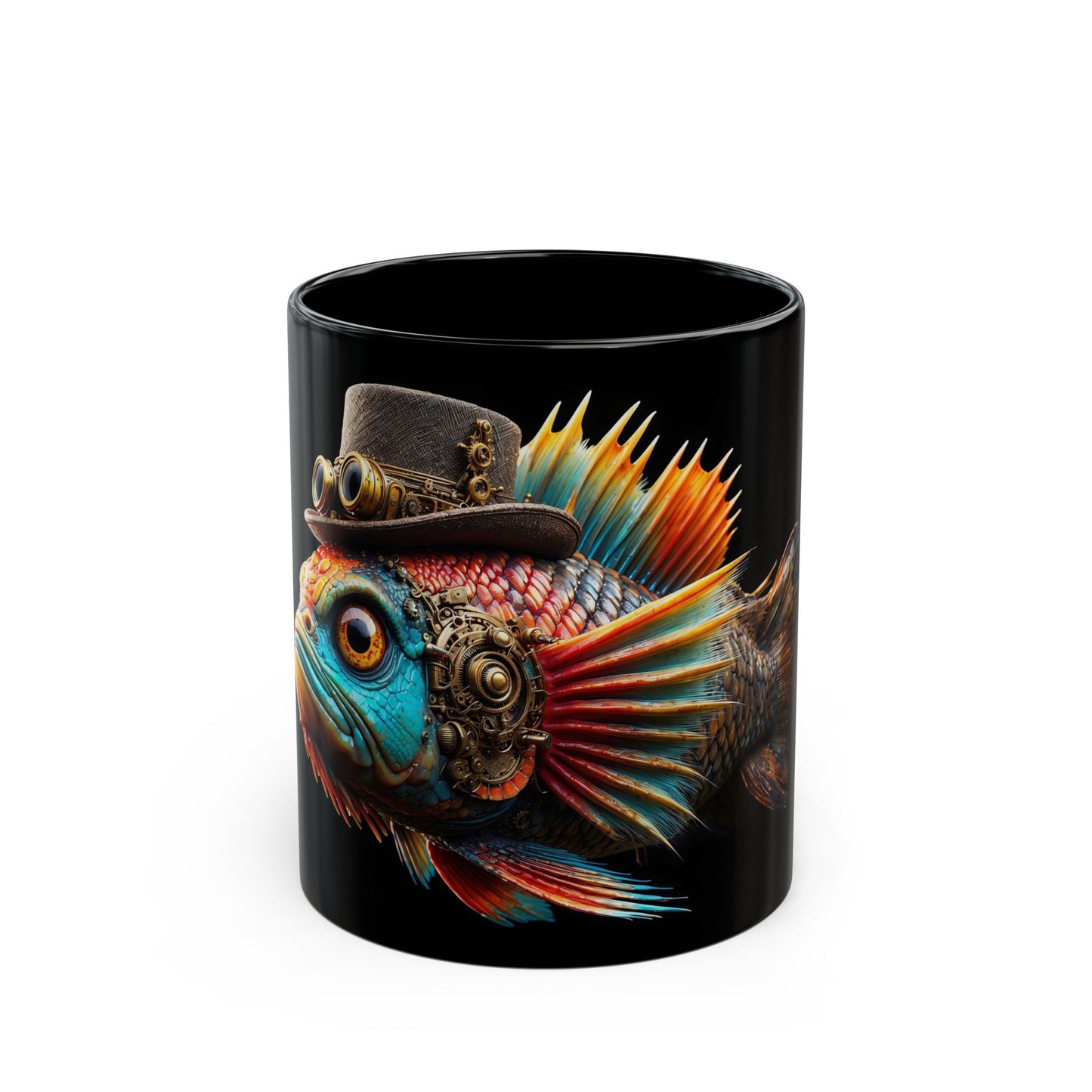 Steampunk Cichlid Black Mug (11oz, 15oz)