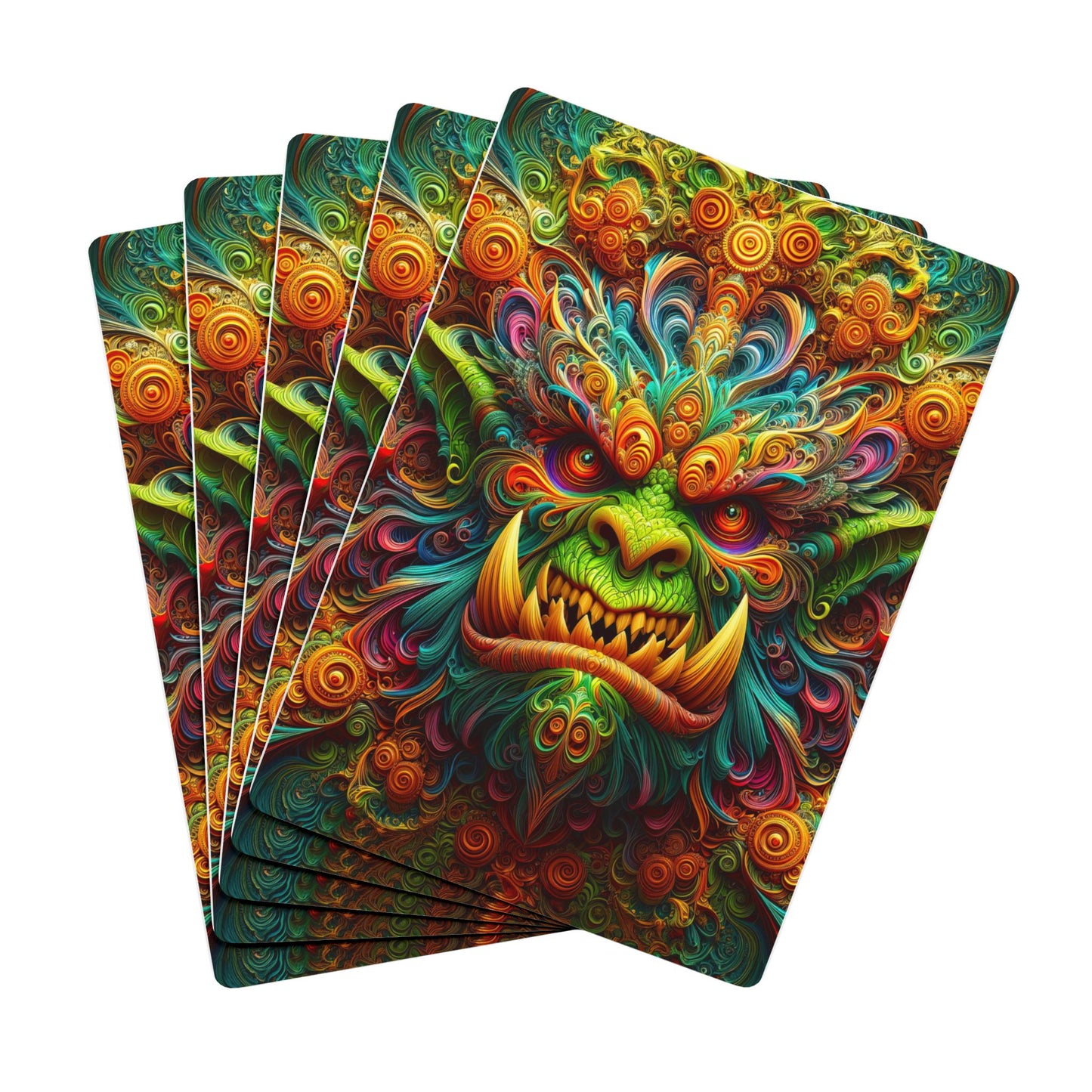 Enchanting Orc: Mythical Majesty Custom Poker Cards