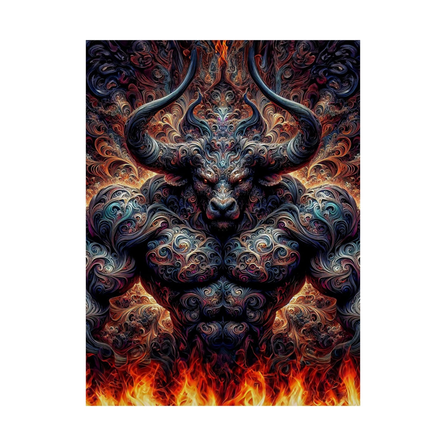 Pyrothrax's Ascension: A Majestic Fantasy Art Matte Vertical Posters