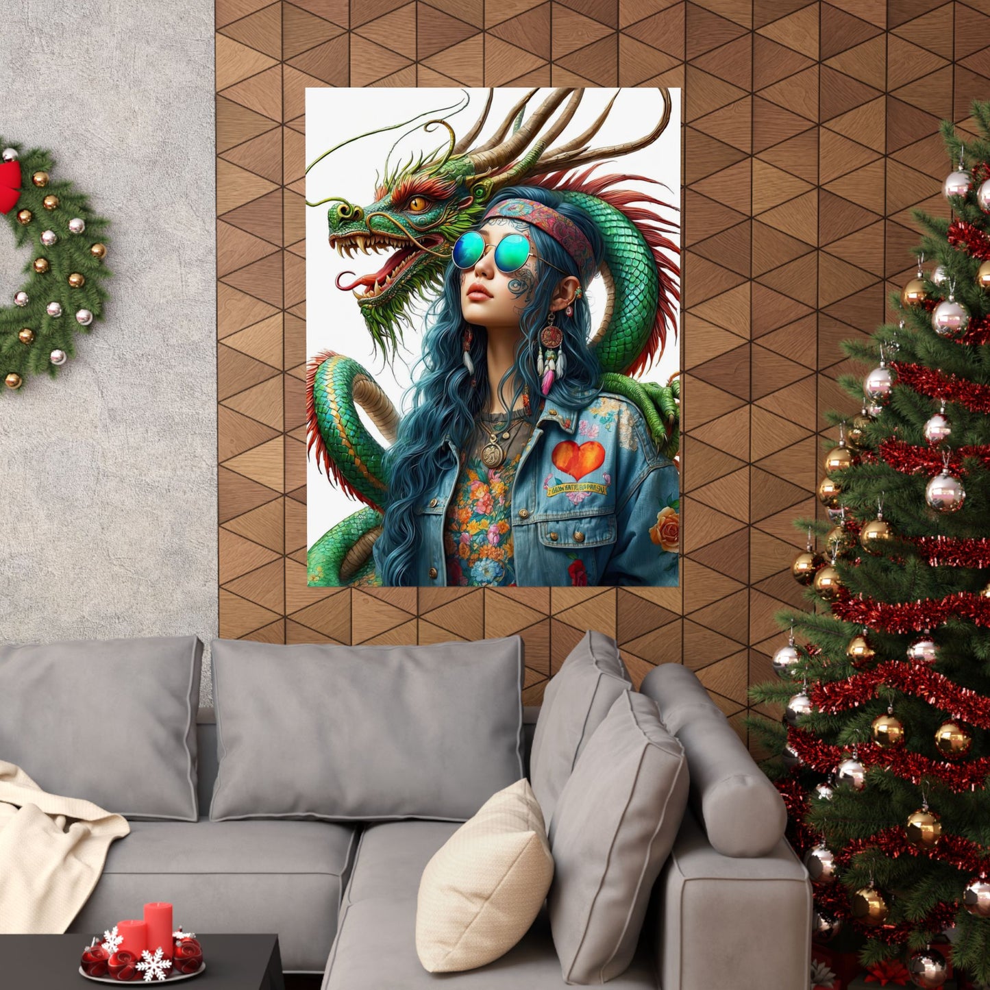 Dragon & Hippie Harmony Matte Vertical Posters