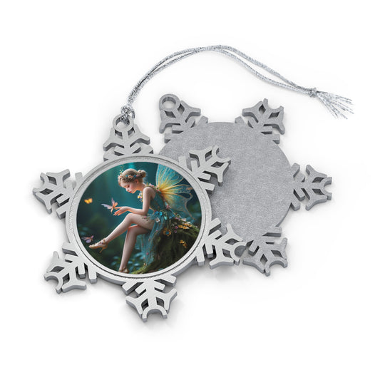 Whispers of the Enchanted Glen Pewter Snowflake Ornament