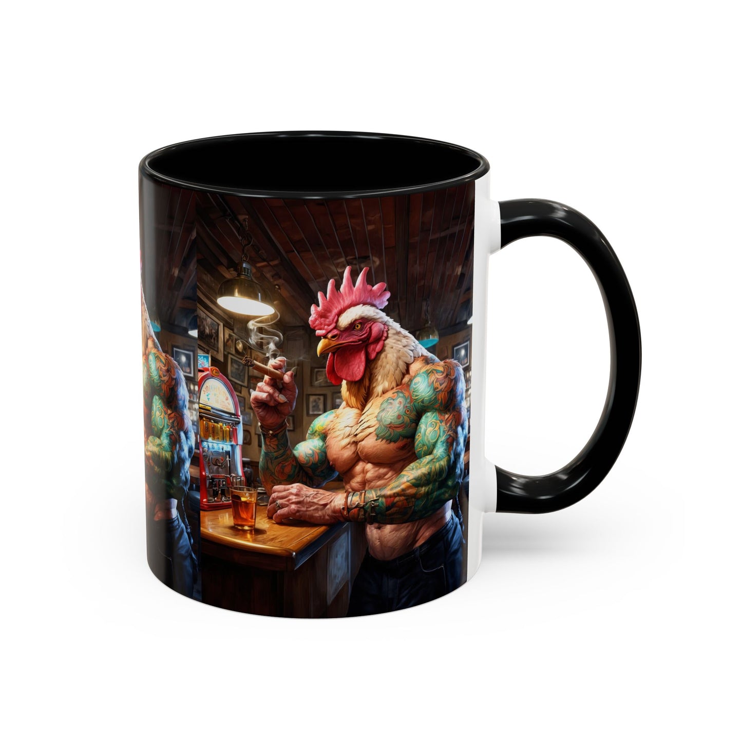 Ink & Feathers: The Ballad of Rocky Rooster Accent Coffee Mug, 11oz