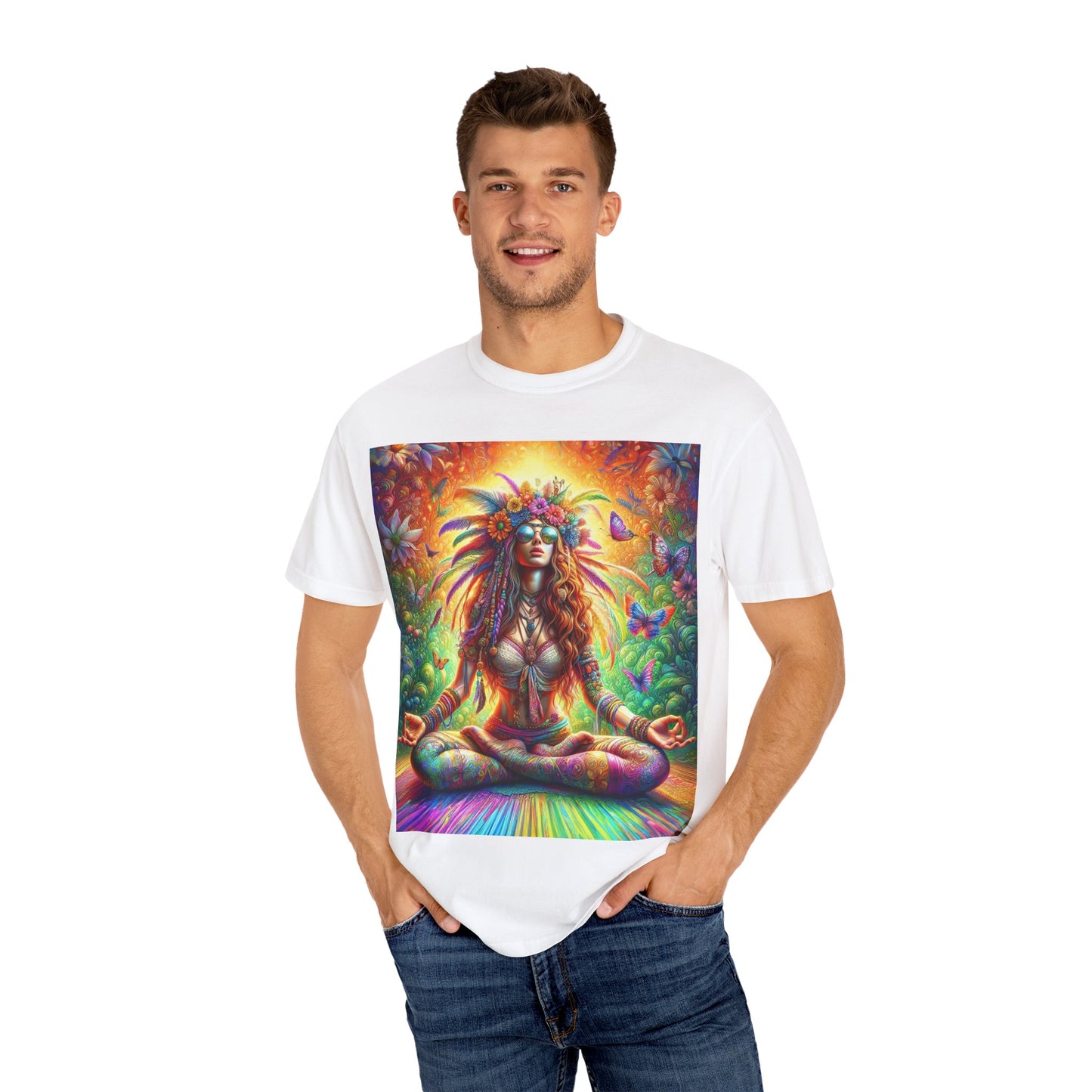 Mystical Meditation: A Journey Within Unisex Garment-Dyed T-shirt