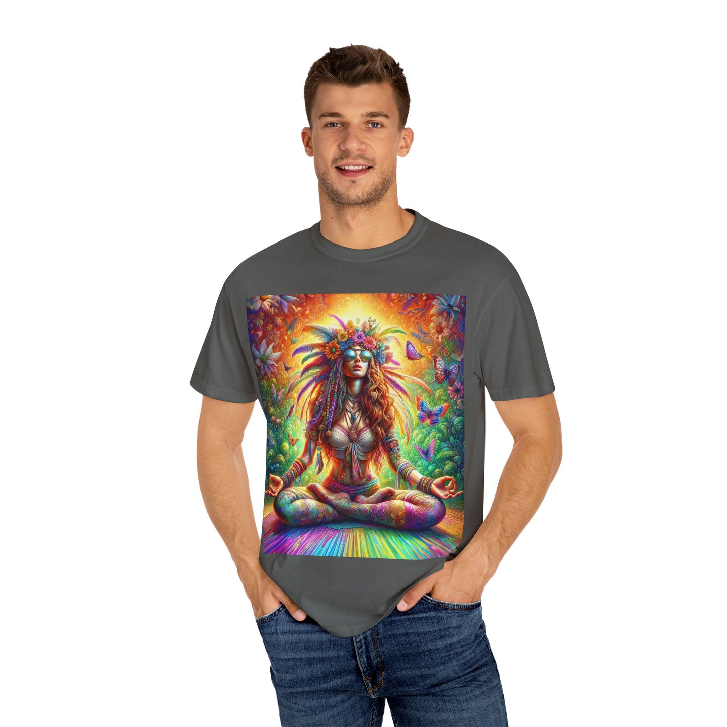 Mystical Meditation: A Journey Within Unisex Garment-Dyed T-shirt