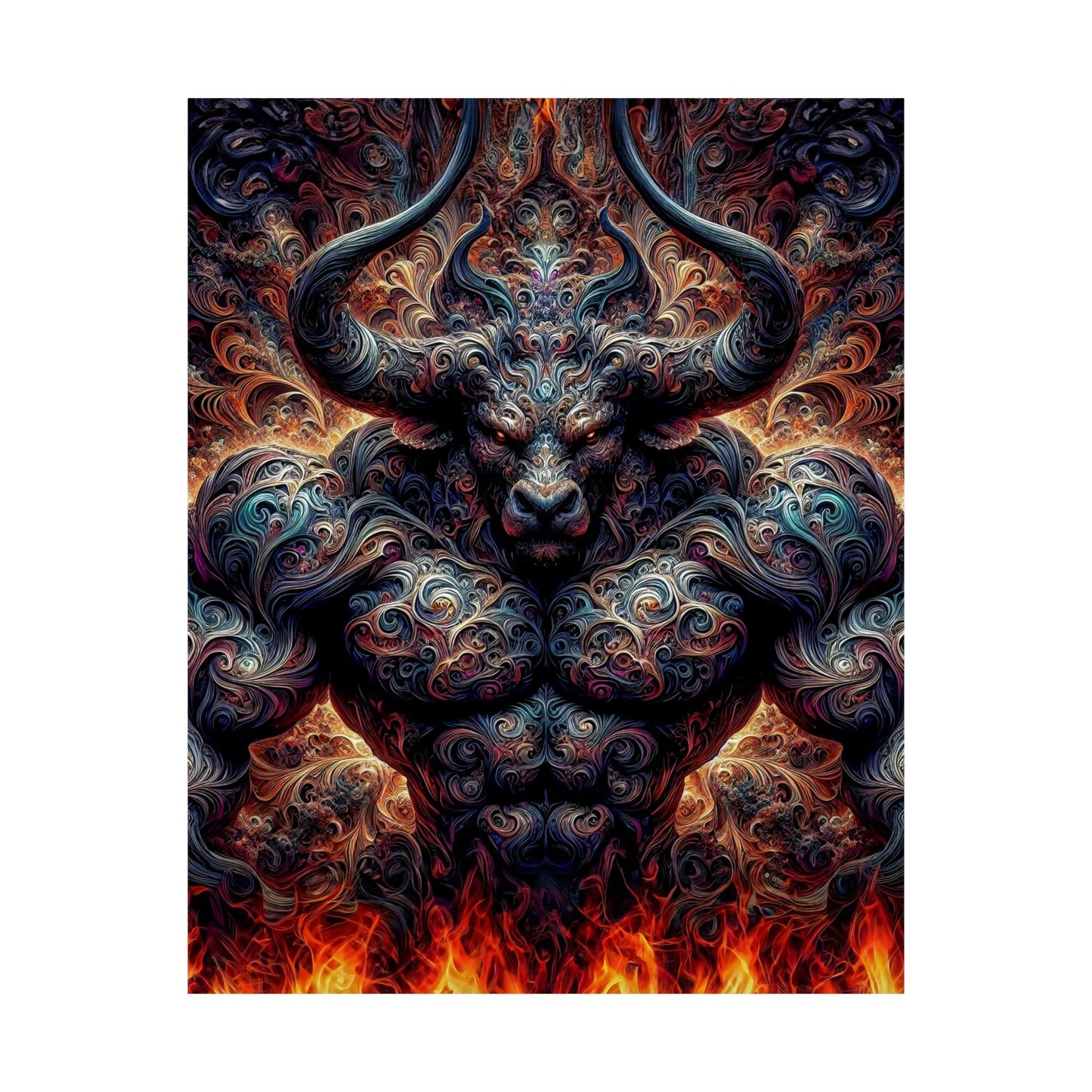 Pyrothrax's Ascension: A Majestic Fantasy Art Matte Vertical Posters