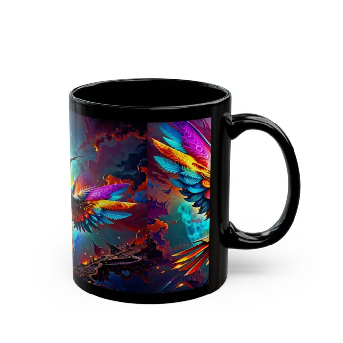 Chrono Wings" Steampunk Hummingbird  11oz Black Mug - Image 2