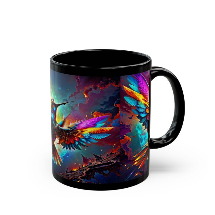 Chrono Wings" Steampunk Hummingbird  11oz Black Mug - Image 5